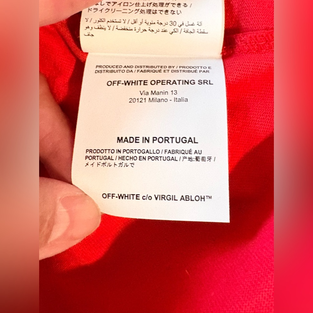 OFF-WHITE Authentic Bernini Long Sleeve Tee, Red, Size XS, EUC - Picture 12 of 12